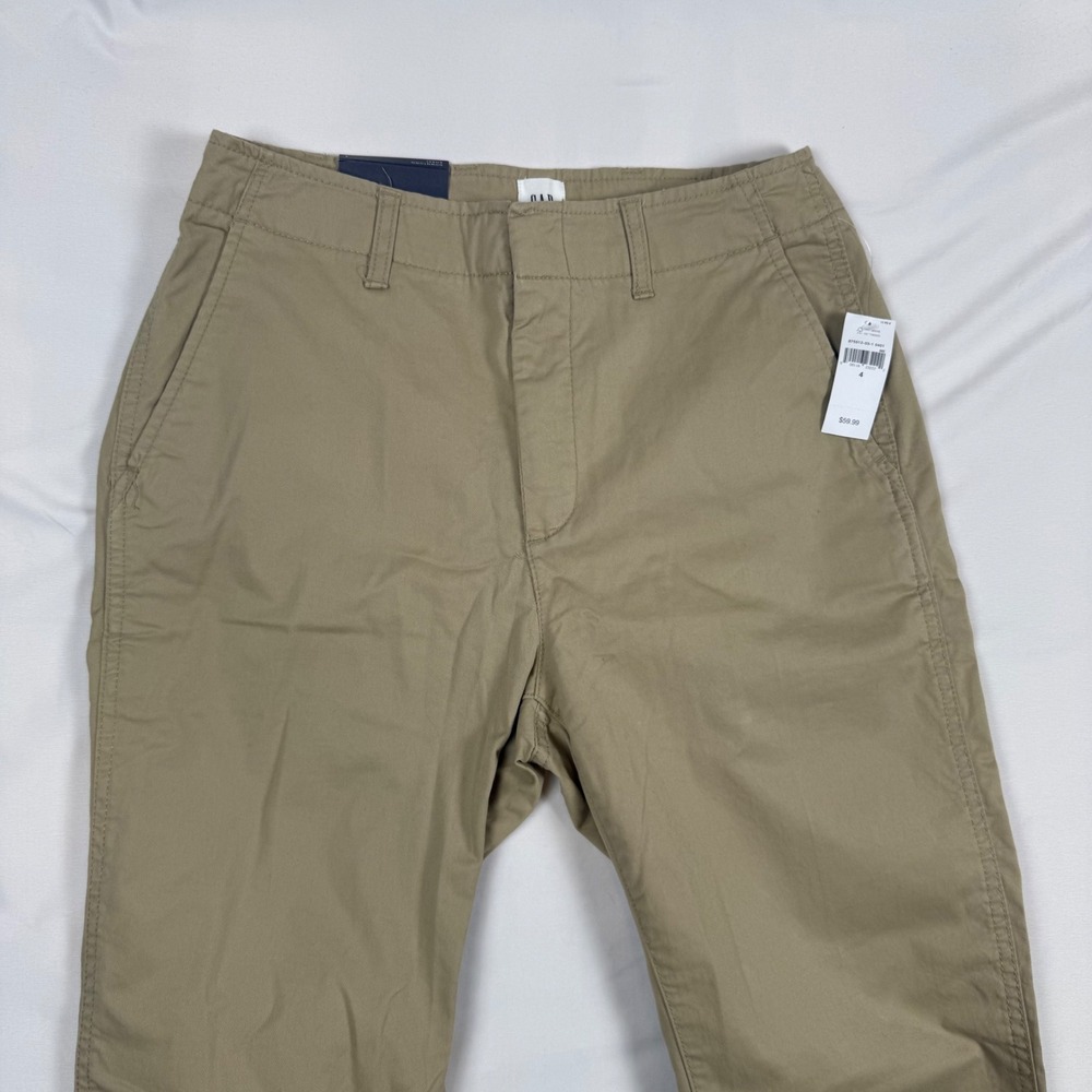 GAP Downtown Khaki Pants Womens 4 Tan Chino Straight Leg New NWT 875512-03-1